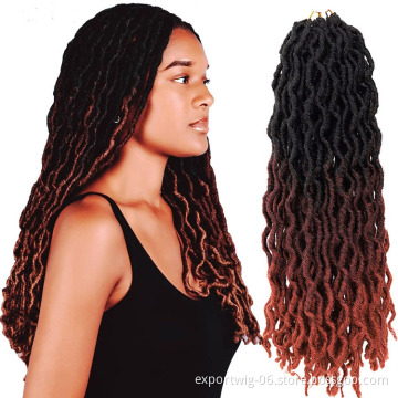 Gypsy Locs Wavy Nu Gypsy Faux Locs Crochet Hair Extensions Gypsy Locks Solid And Ombre Color Synthetic Hair For Braiding 18 Inch